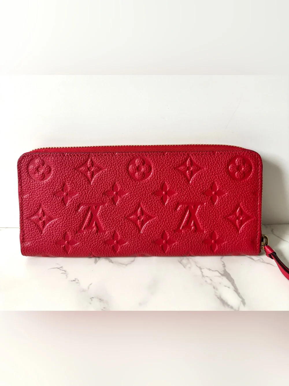 RARE Louis Vuitton Clemence Wallet Empreinte Leather Red